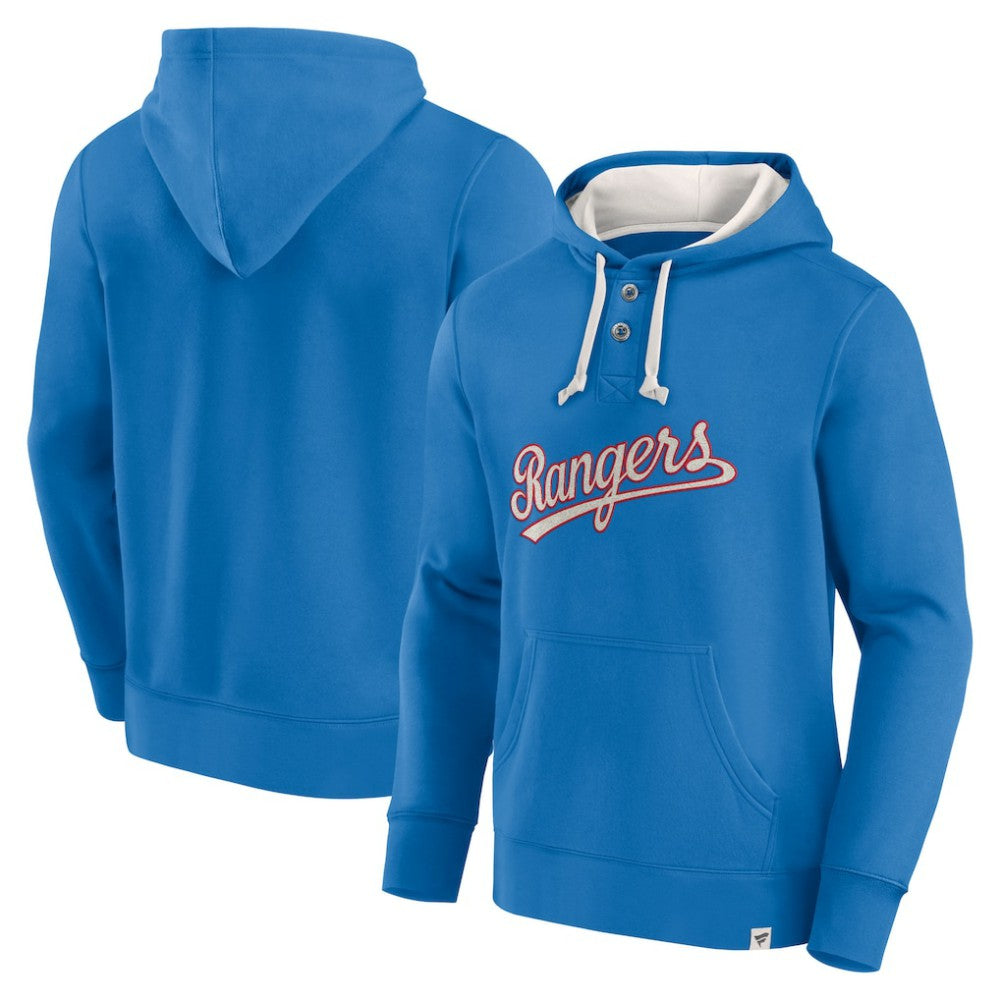 Fanatics Texas Rangers Royal Plan for Adversity Henley Fleece Pullover Hoodie Hoodies
