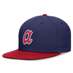 Atlanta Braves Nike Rewind Cooperstown True Performance Fitted Hat - Royal/Red Hats