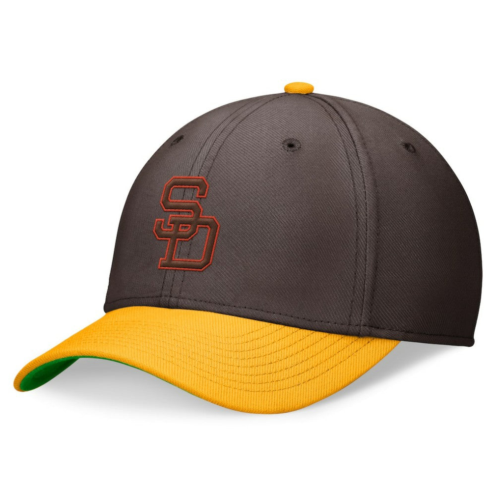 San Diego Padres Nike Cooperstown Collection Rewind Swooshflex Performance Hat - Brown/Gold Hats