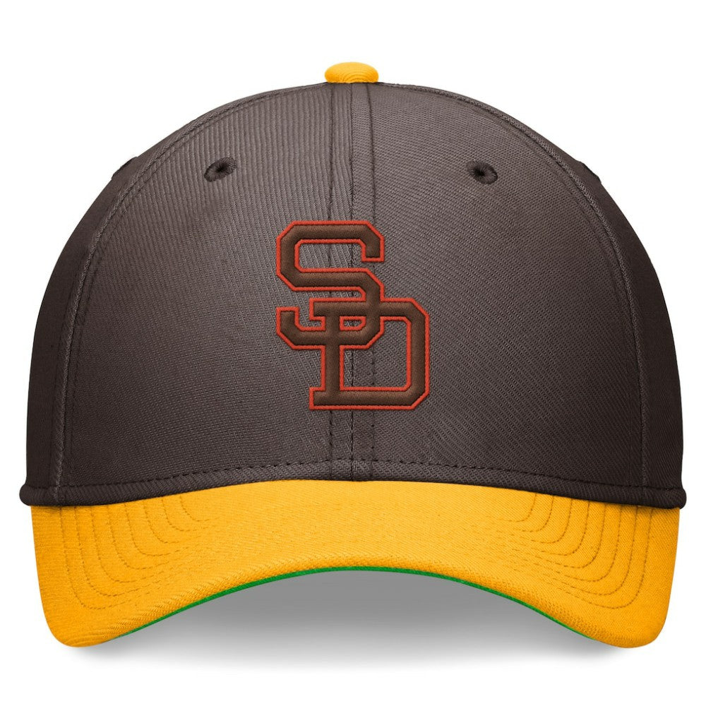 San Diego Padres Nike Cooperstown Collection Rewind Swooshflex Performance Hat - Brown/Gold Hats