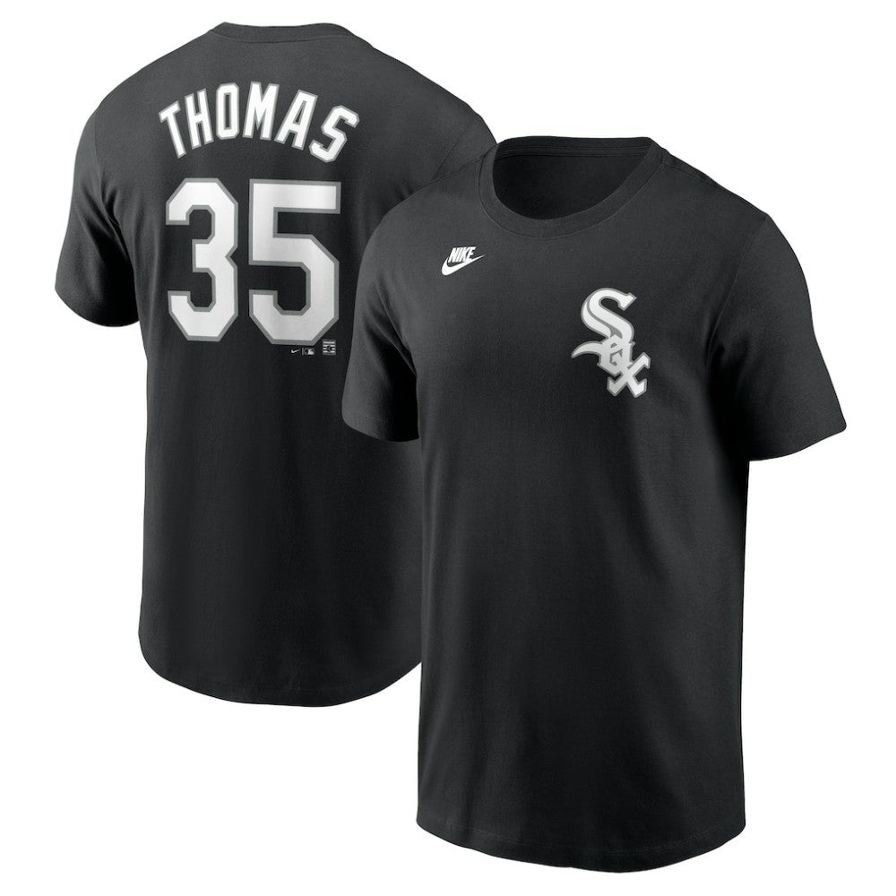 Frank Thomas Chicago White Sox Nike Cooperstown Collection Fuse Name & Number T-Shirt - Black T-shirts