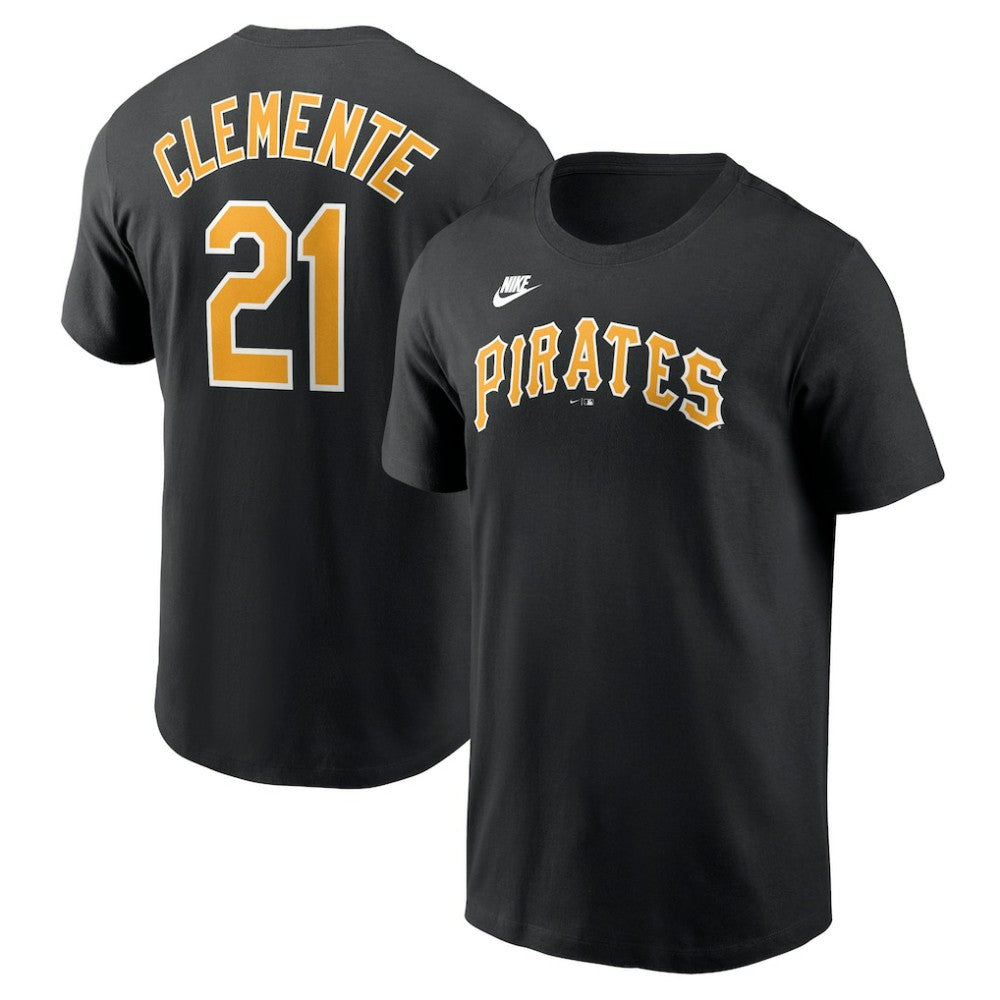 Roberto Clemente Pittsburgh Pirates Nike Fuse Name & Number T-Shirt - Black T-shirts