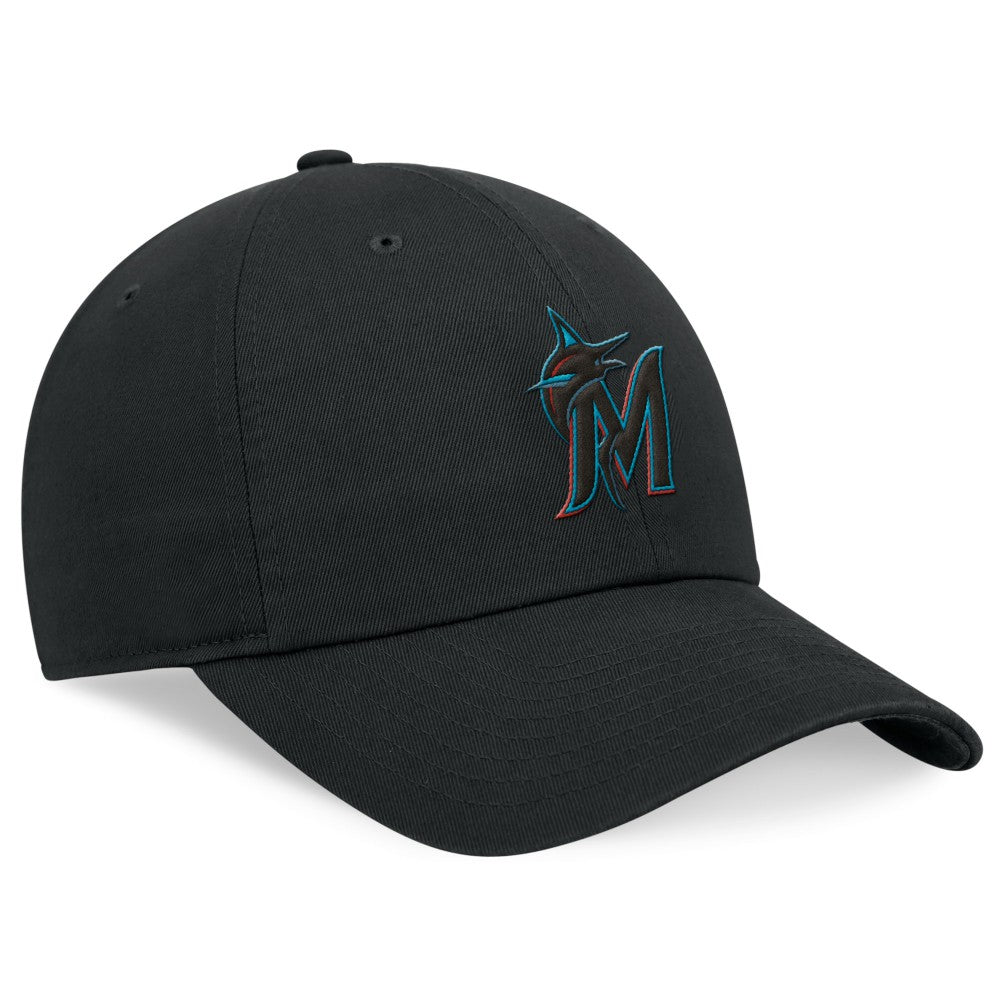Miami Marlins Nike Club Adjustable Hat - Black Hats