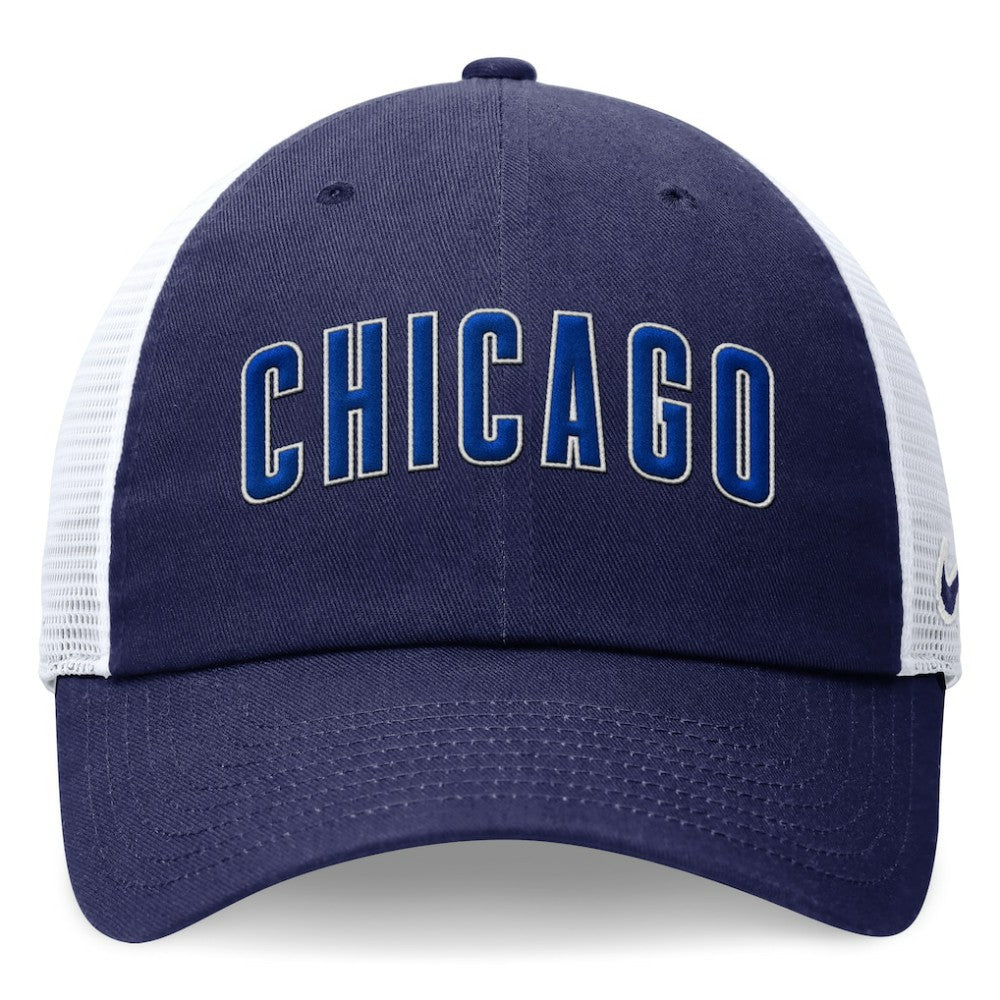 Chicago Cubs Nike Wordmark Adjustable Trucker Hat - Royal Hats