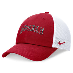 Los Angeles Angels Nike Wordmark Adjustable Trucker Hat - Red Hats