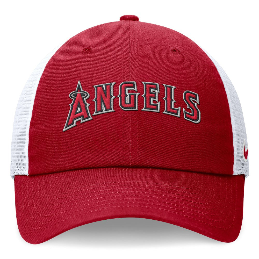 Los Angeles Angels Nike Wordmark Adjustable Trucker Hat - Red Hats