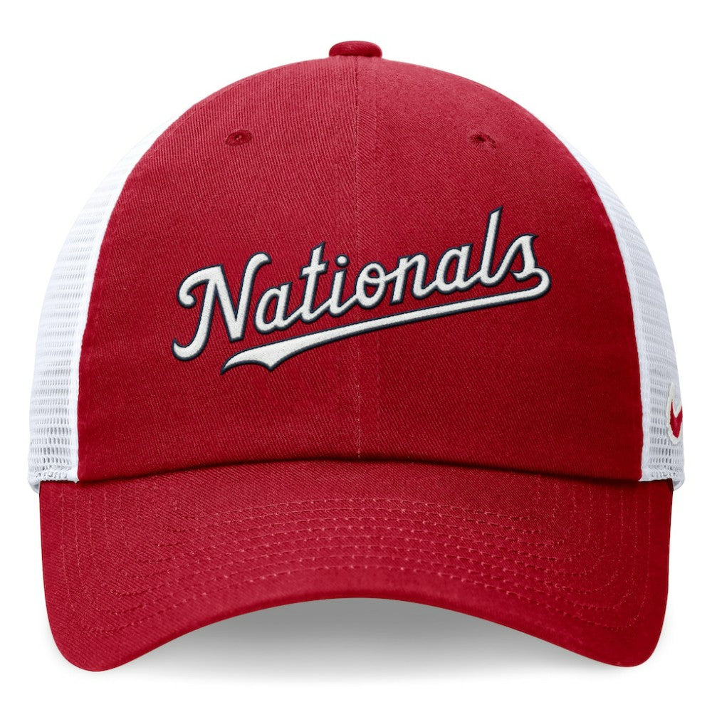 Washington Nationals Nike Wordmark Adjustable Trucker Hat - Red Hats