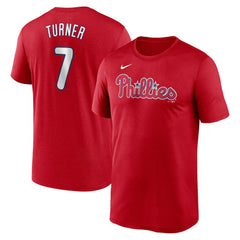Trea Turner Philadelphia Phillies Nike Legend Name & Number Performance T-Shirt - Red T-shirts