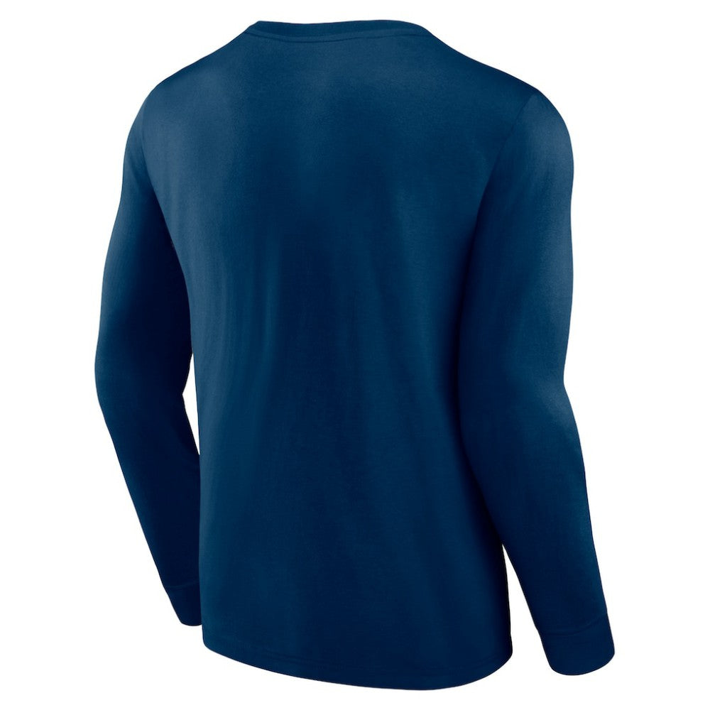 NHL Seattle Kraken Fanatics Strike the Goal Long Sleeve T-Shirt - Deep Sea Blue