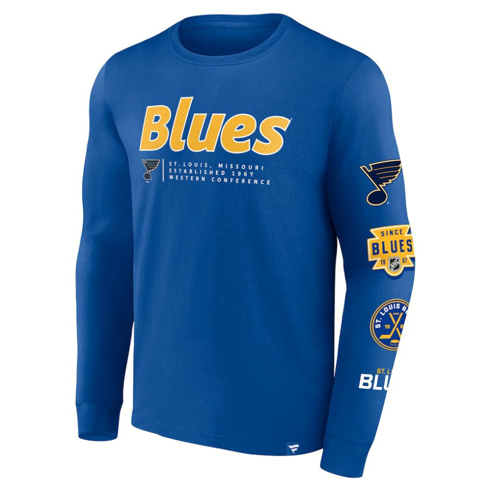 NHL St. Louis Blues Fanatics Strike the Goal Long Sleeve T-Shirt - Blue