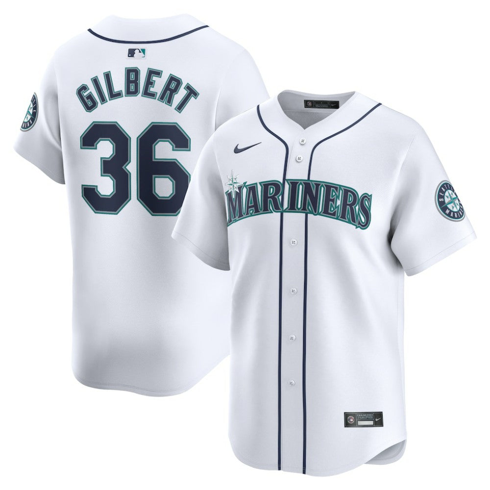 Logan Gilbert Seattle Mariners Nike Home Limited Player Jersey - White Jerseys