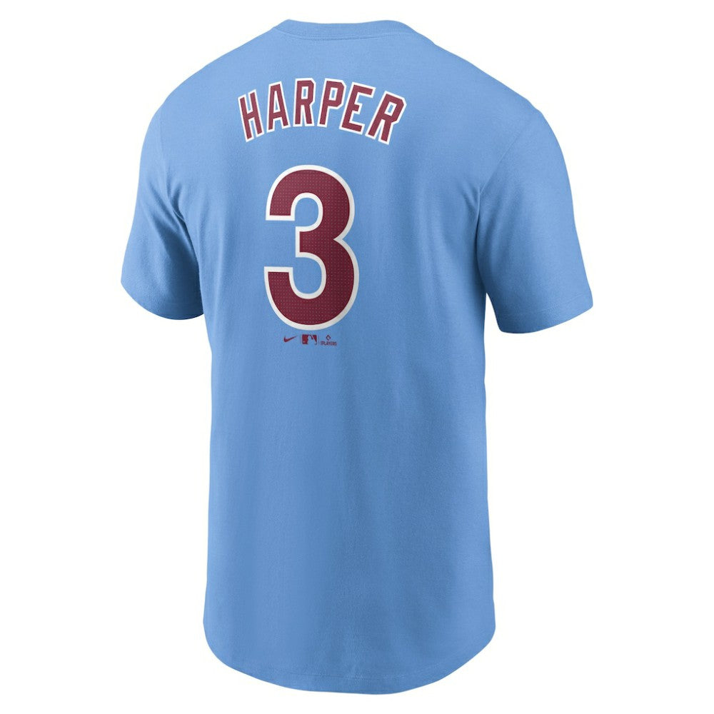 Bryce Harper Philadelphia Phillies Nike Fuse Name & Number T-Shirt - Light Blue T-shirts