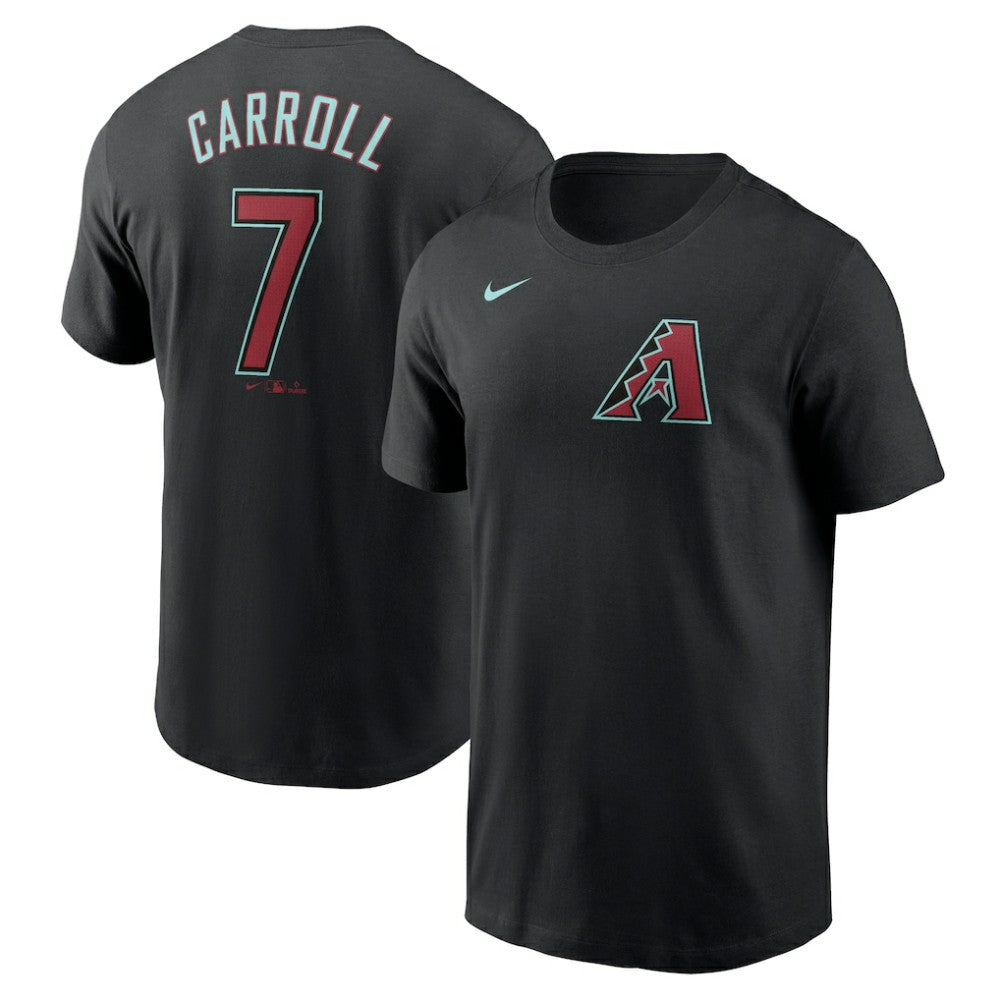 Corbin Carroll Arizona Diamondbacks Nike Fuse Name & Number T-Shirt - Black T-shirts