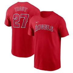 Mike Trout Los Angeles Angels Nike Fuse Name & Number T-Shirt - Red T-shirts