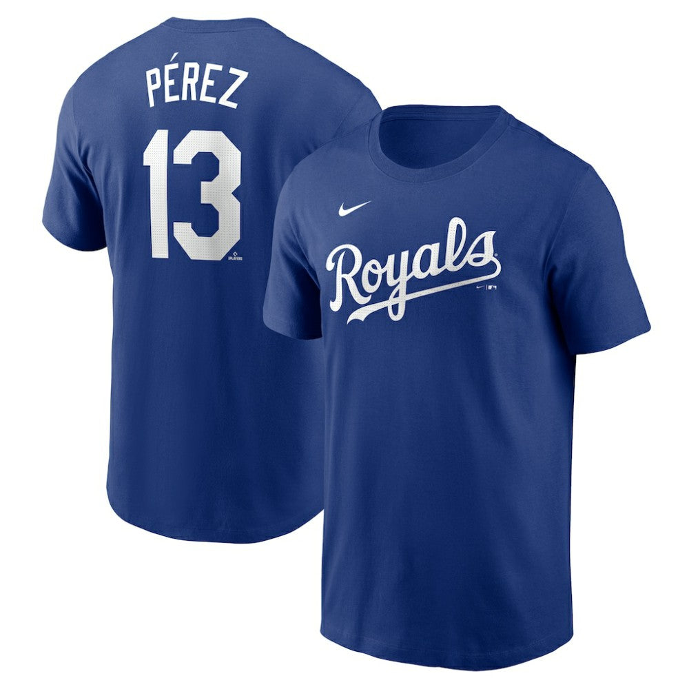 Salvador Perez Kansas City Royals Nike Fuse Name & Number T-Shirt - Royal T-shirts