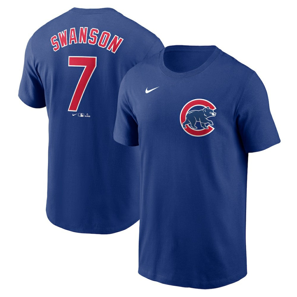 Dansby Swanson Chicago Cubs Nike Fuse Name & Number T-Shirt - Royal T-shirts