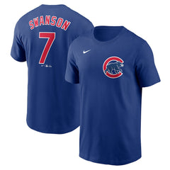 Dansby Swanson Chicago Cubs Nike Fuse Name & Number T-Shirt - Royal T-shirts