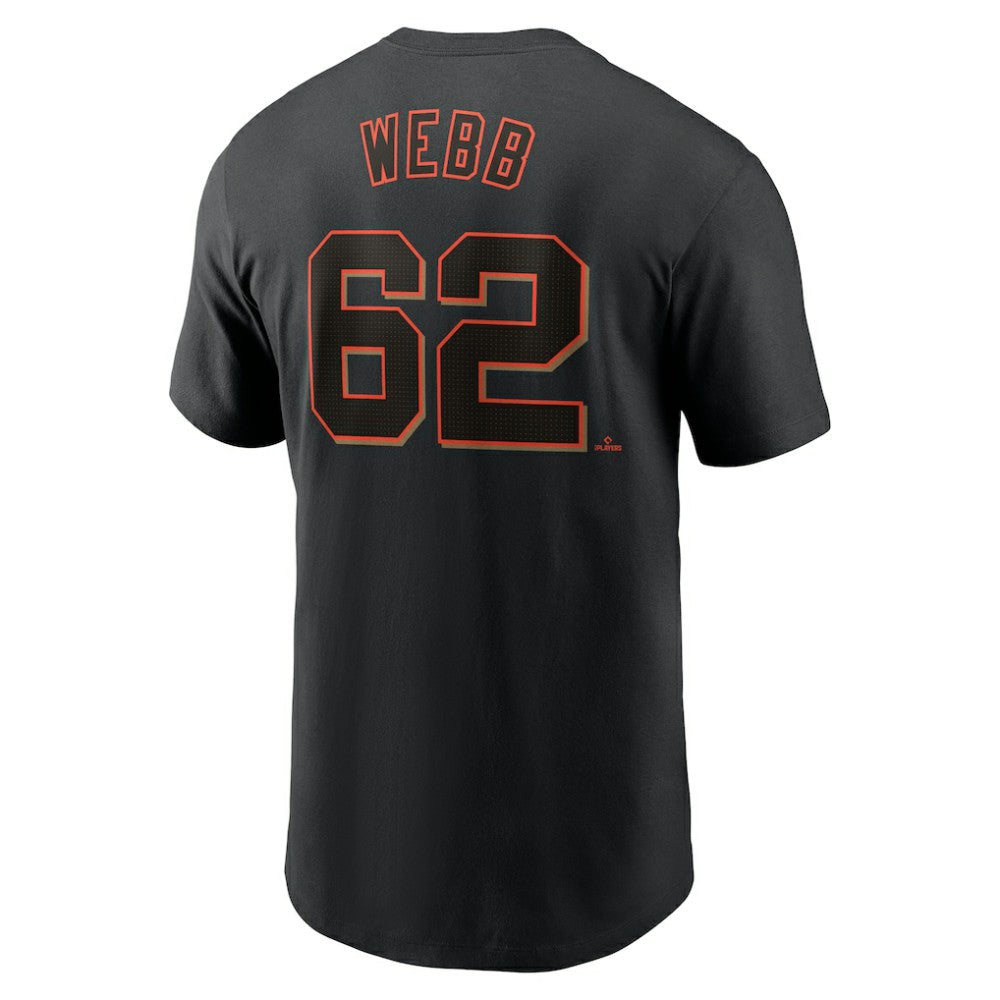 Logan Webb San Francisco Giants Nike Fuse Name & Number T-Shirt - Black T-shirts