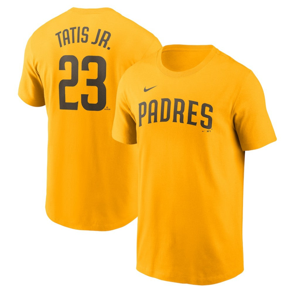 Fernando Tatis Jr. San Diego Padres Nike Fuse Name & Number T-Shirt - Gold T-shirts