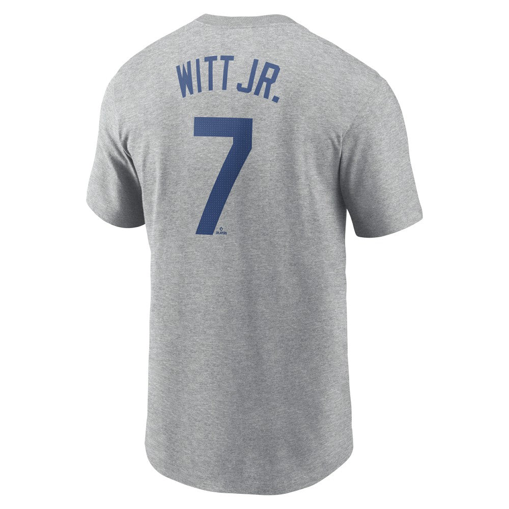 Bobby Witt Jr. Kansas City Royals Nike Fuse Name & Number T-Shirt - Gray T-shirts