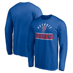 Detroit Pistons Team Arch Knockout Long Sleeve T-Shirt Blue