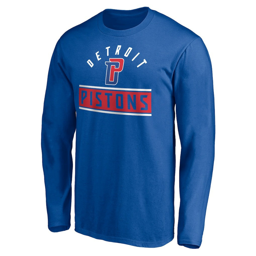 Detroit Pistons Team Arch Knockout Long Sleeve T-Shirt Blue