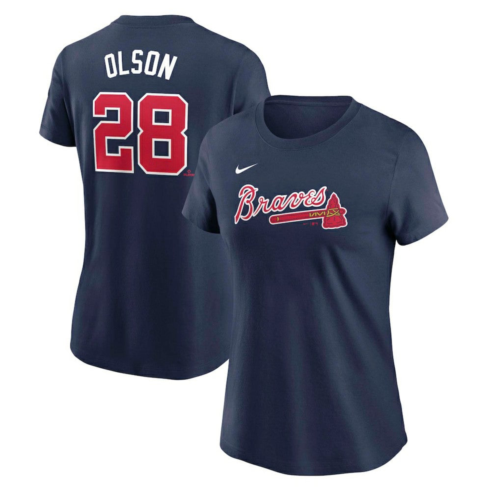 Matt Olson Atlanta Braves Nike Women's Cooperstown Collection Fuse Name & Number T-Shirt - Navy T-shirts
