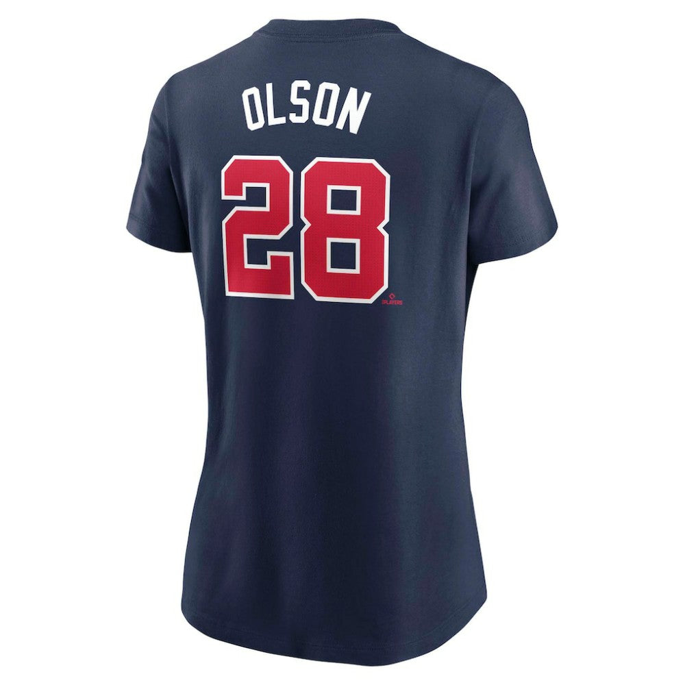 Matt Olson Atlanta Braves Nike Women's Cooperstown Collection Fuse Name & Number T-Shirt - Navy T-shirts