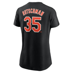 Adley Rutschman Baltimore Orioles Nike Women's Cooperstown Collection Fuse Name & Number T-Shirt - Black T-shirts