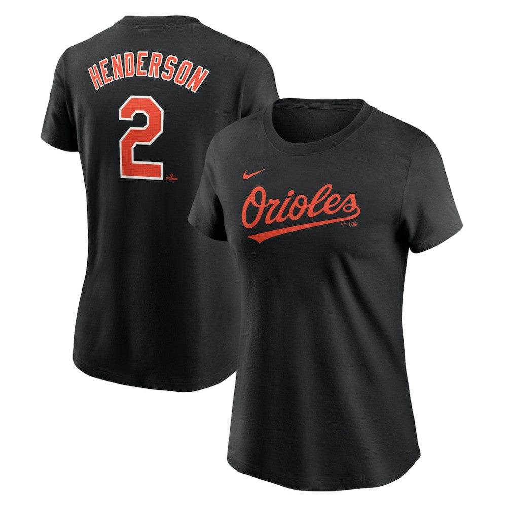 Gunnar Henderson Baltimore Orioles Nike Women's Cooperstown Collection Fuse Name & Number T-Shirt - Black T-shirts