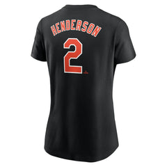 Gunnar Henderson Baltimore Orioles Nike Women's Cooperstown Collection Fuse Name & Number T-Shirt - Black T-shirts