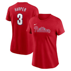 Bryce Harper Philadelphia Phillies Nike Women's Cooperstown Collection Fuse Name & Number T-Shirt - Red T-shirts