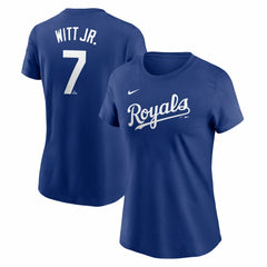 Bobby Witt Jr. Kansas City Royals Nike Women's Cooperstown Collection Fuse Name & Number T-Shirt - Royal T-shirts