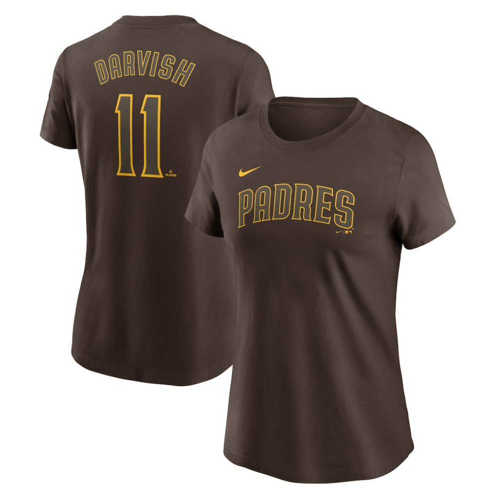 Yu Darvish San Diego Padres Nike Women's Cooperstown Collection Fuse Name & Number T-Shirt - Brown T-shirts