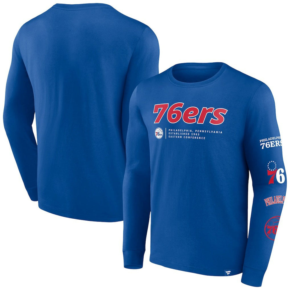 Philadelphia 76ers Baseline Long Sleeve T-Shirt Royal