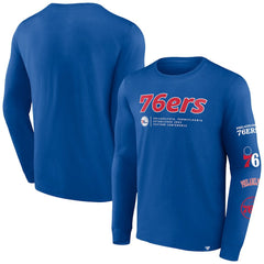 Philadelphia 76ers Baseline Long Sleeve T-Shirt Royal