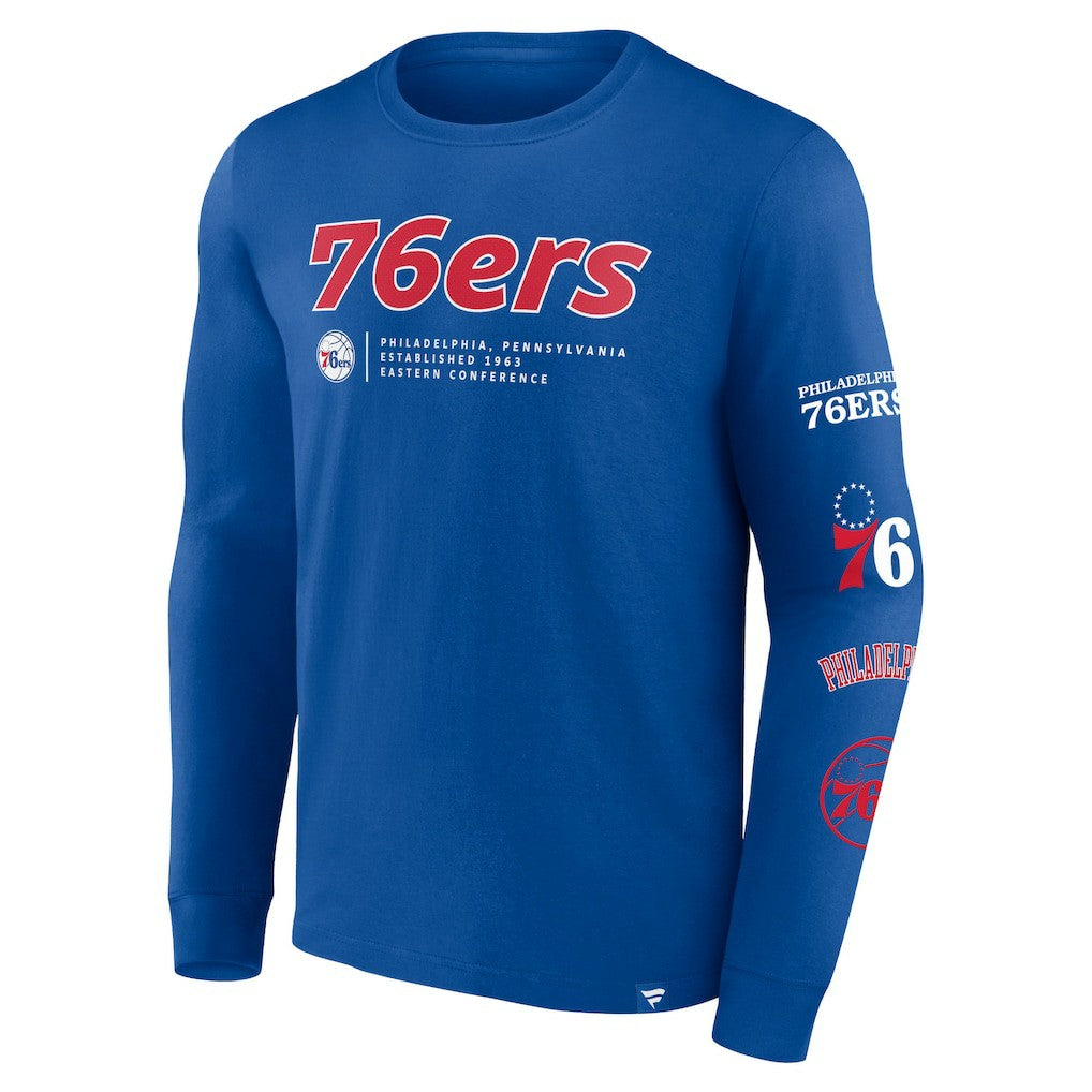 Philadelphia 76ers Baseline Long Sleeve T-Shirt Royal