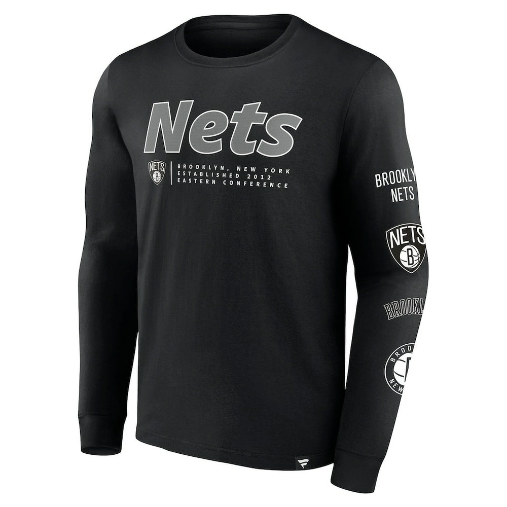 Brooklyn Nets Baseline Long Sleeve T-Shirt Black