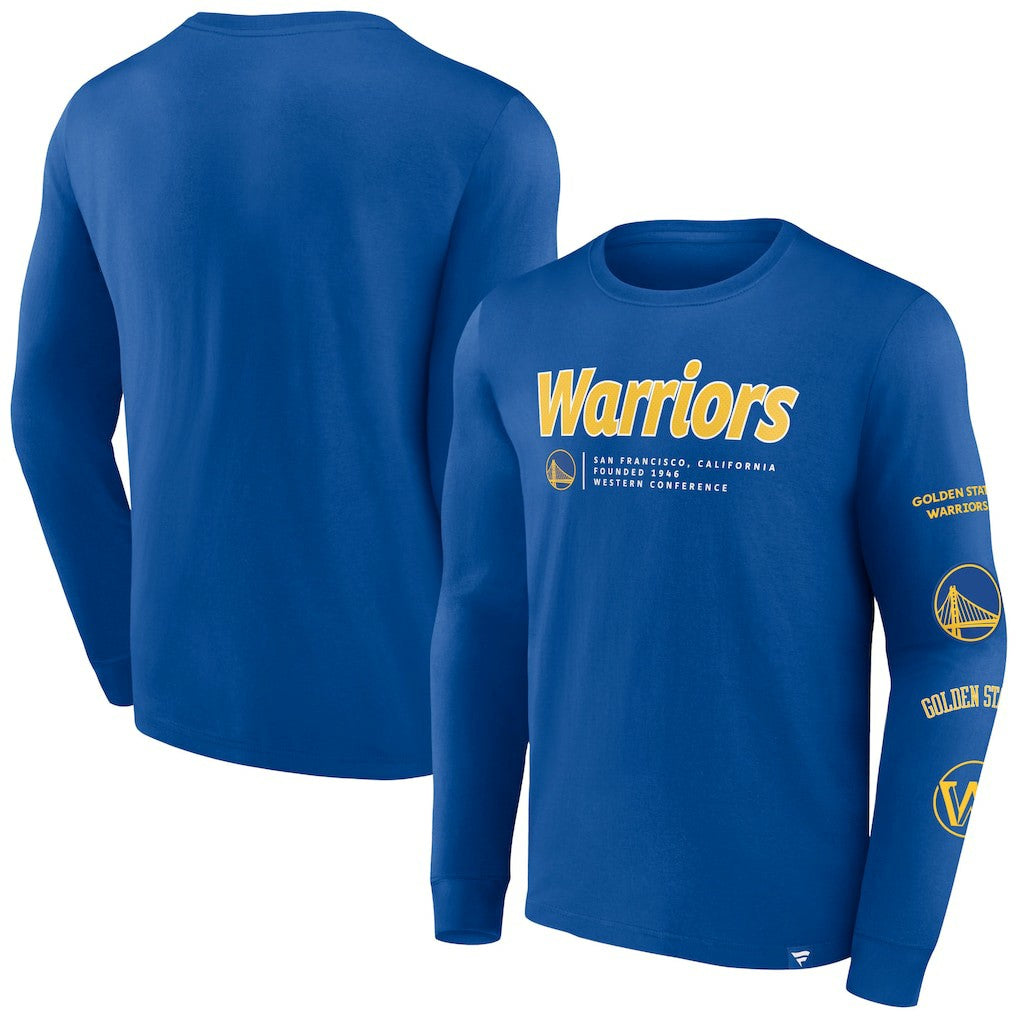 Golden State Warriors Baseline Long Sleeve T-Shirt Royal