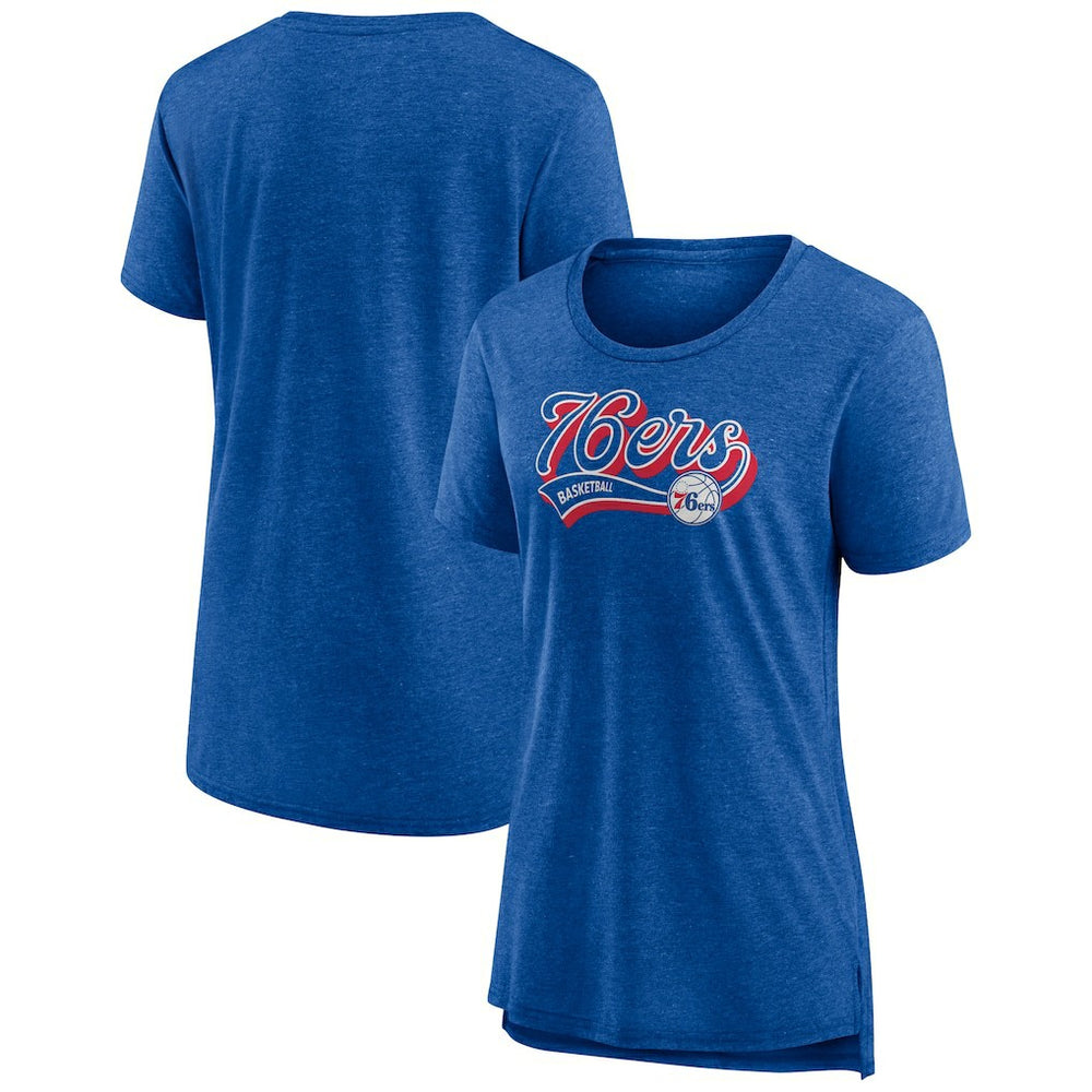 Philadelphia 76ers Women's League Leader Tri-Blend T-Shirt Heather Royal