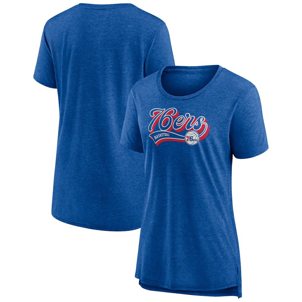 Philadelphia 76ers Women's League Leader Tri-Blend T-Shirt Heather Royal
