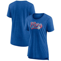 Philadelphia 76ers Women's League Leader Tri-Blend T-Shirt Heather Royal
