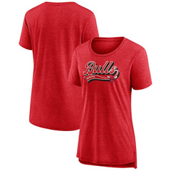 Chicago Bulls Women's League Leader Tri-Blend T-Shirt Heather Red