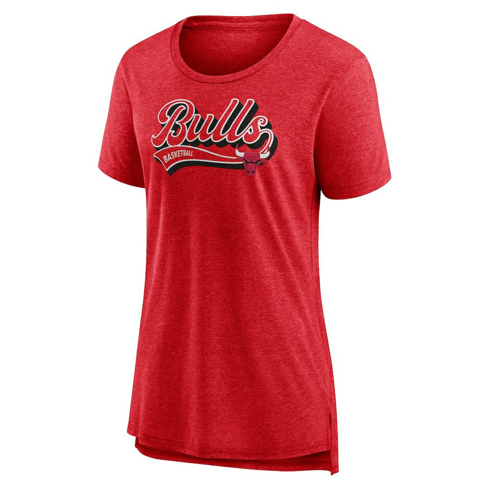 Chicago Bulls Women's League Leader Tri-Blend T-Shirt Heather Red