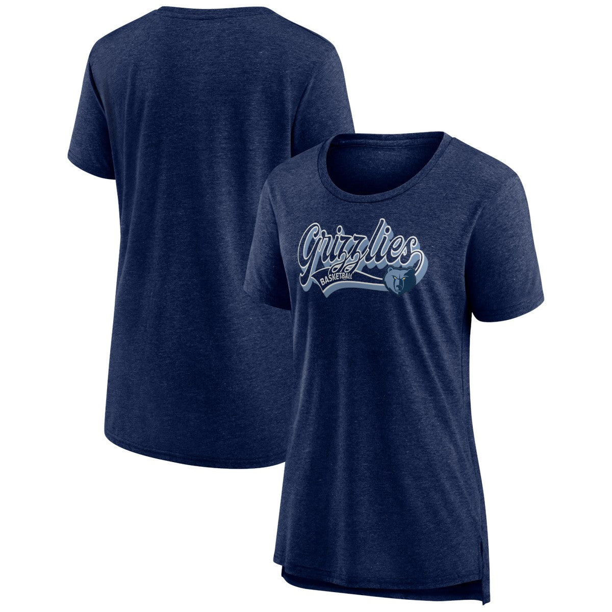 Memphis Grizzlies Women's League Leader Tri-Blend T-Shirt Heather Navy