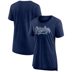 Memphis Grizzlies Women's League Leader Tri-Blend T-Shirt Heather Navy