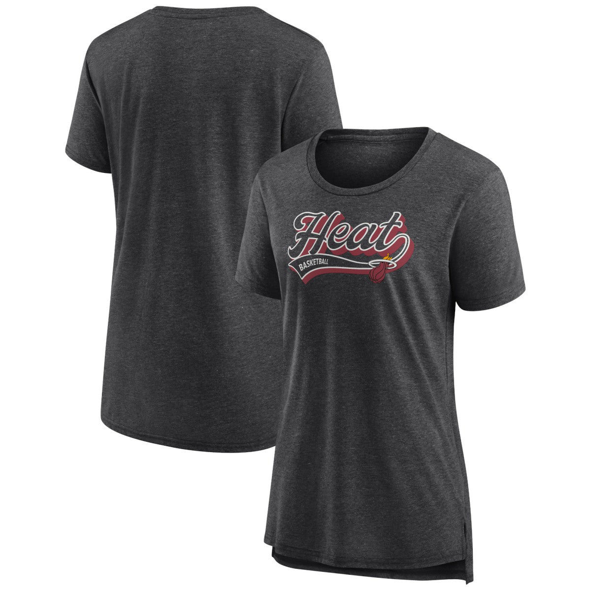 Miami Heat Women's League Leader Tri-Blend T-Shirt Heather Charcoal