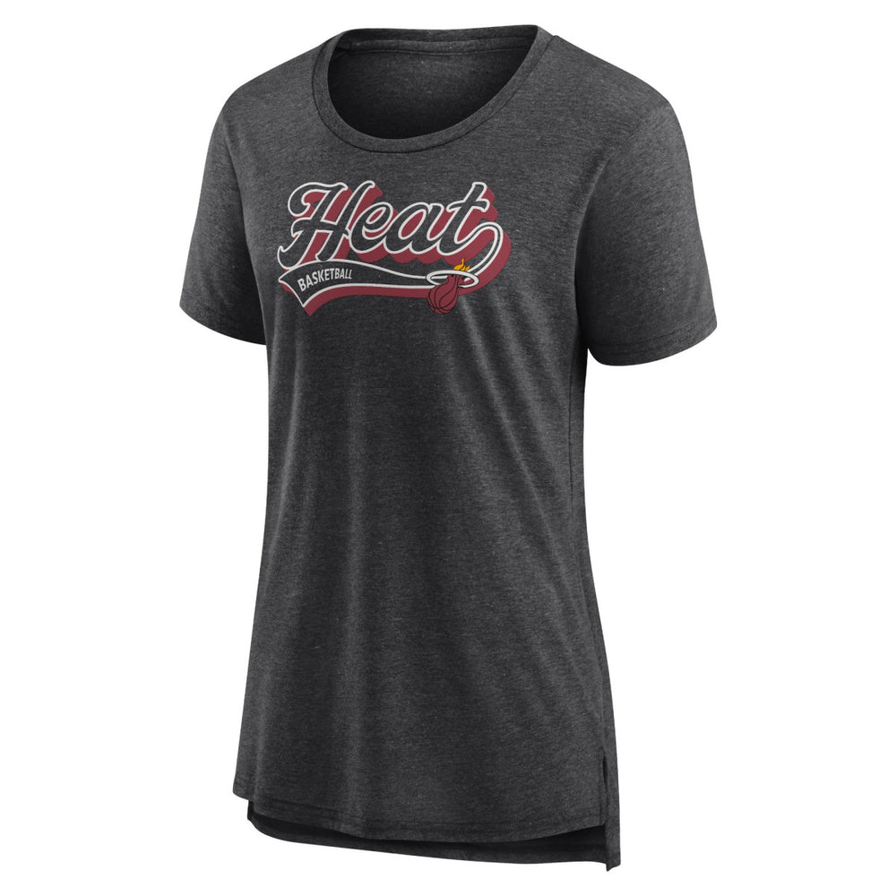 Miami Heat Women's League Leader Tri-Blend T-Shirt Heather Charcoal