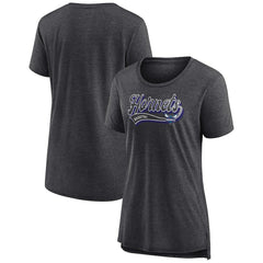 Charlotte Hornets Women's League Leader Tri-Blend T-Shirt Heather Charcoal