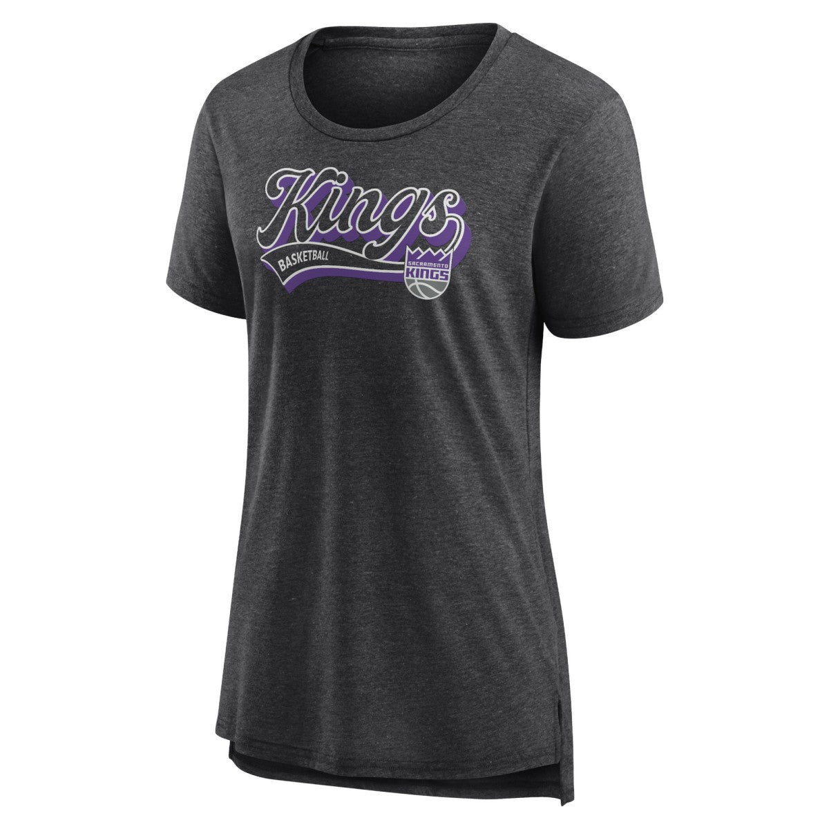 Sacramento Kings Women's League Leader Tri-Blend T-Shirt Heather Charcoal
